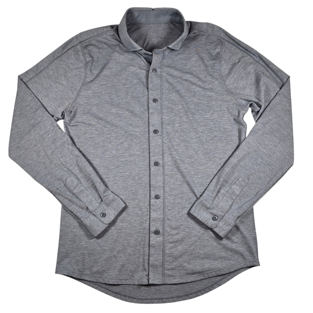 Lululemon Rival Gray Performance L/S Button Down Shirt Men's Size M NO SIZE TAG